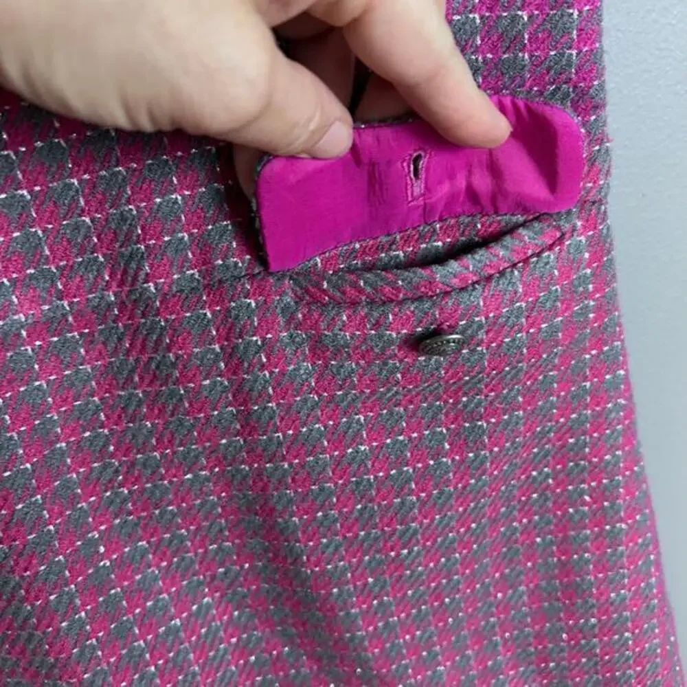 Brooks Brothers‎ Dress Girls size 6 Pink & Grey Plaid Tweed Coverall